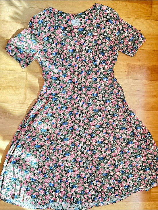 Dresses & Skirts - Vintage 90s Floral Puff Sleeve Mini Dress